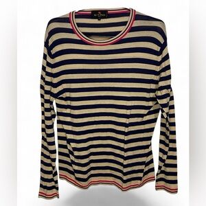 Etro Purple and Cream Striped Top with Pink Accents